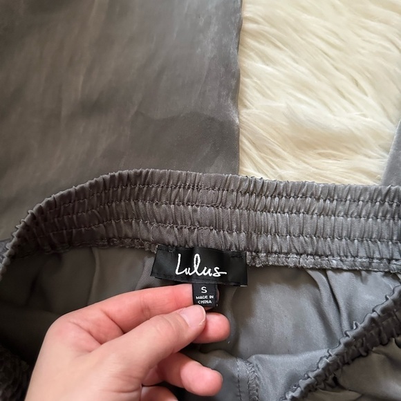 LULU’S Comfy Mindset Washed Charcoal Grey French Terry Joggers - Picture 6 of 7